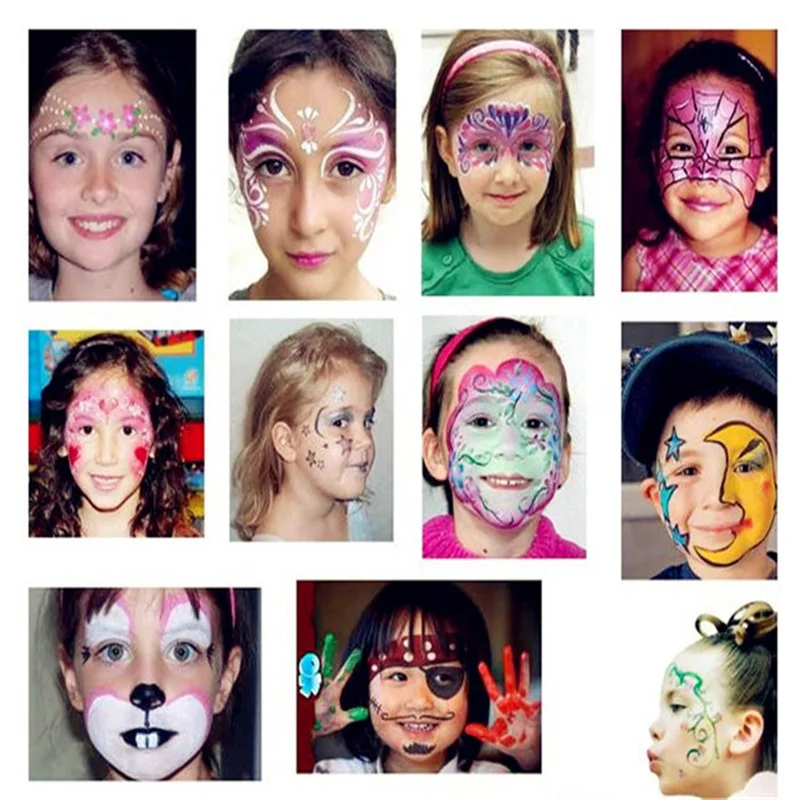 Фестиваль боди живопись играть клоун Хэллоуин Макияж Лицо краска 8 цветов тело лицо окрашенные макияж флэш-тату