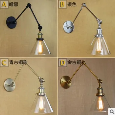 

Retro Loft Style Swing Arm Industrial Wall Lamp Vintage Fixtures LED Stair Light Edison Wall Sconce Arandela Appliques Murale