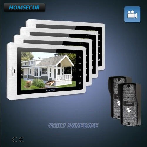 

HOMSECUR 7" Video Door Phone Intercom System+LCD Color Screen for Apartment 2C4M