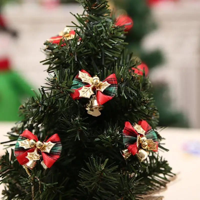 10 шт./лот Рождество Bownot с леггинсы с изображением елок кулон украшения Рождественские украшения для дома довольно сад