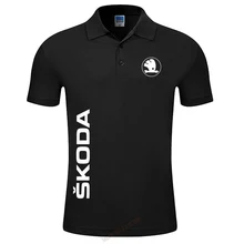 Мужская летняя рубашка поло с коротким рукавом, Skoda Polo, Новое поступление, однотонные Топы