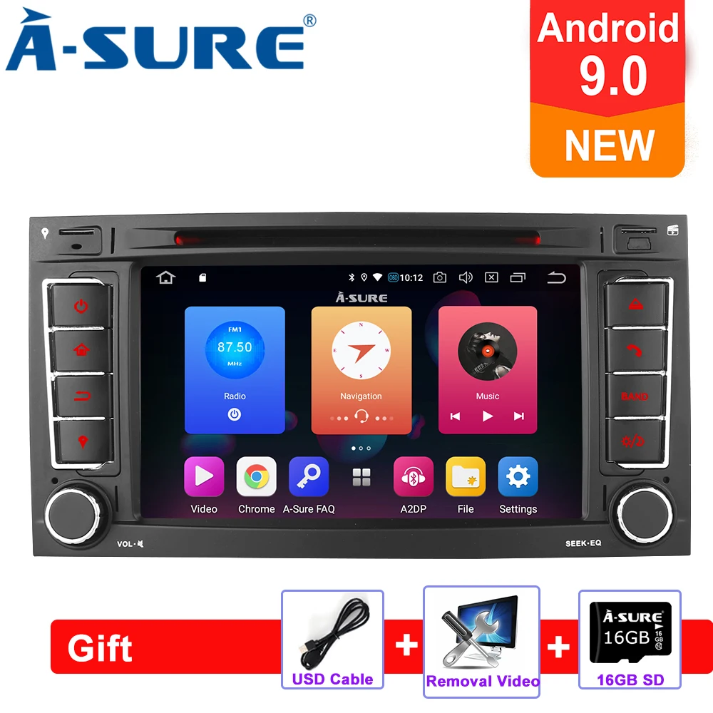 

A-Sure 7 Inch 2 Din IPS Android 9.0 Car radio GPS DVD player Navigation For Volkswagen VW Transporter Multivan T5 Bluetooth WIFI