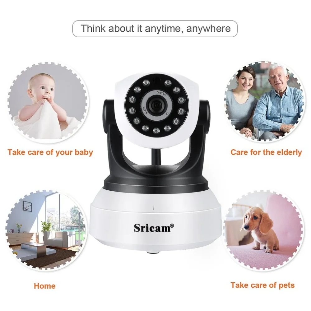 Sricam SP017 HD Wireless Security IP Camera Wifi Two-Way Audio IR-Cut Night Vision Audio Surveillance Alarm Indoor Baby Monitor Sricam SP017 HD Wireless Security IP Camera Wifi Two-Way Audio IR-Cut Night Vision Audio Surveillance Alarm Indoor Baby Monitor