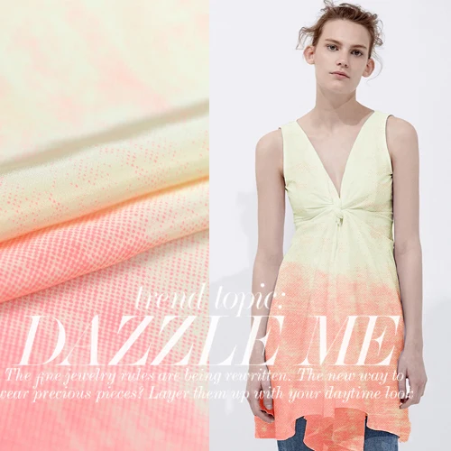 

Tie-dyed printed silk crepe de chine fabric 18mm printed silk crepe de chine fabric dress silk fabric wholesale silk cloth 114cm