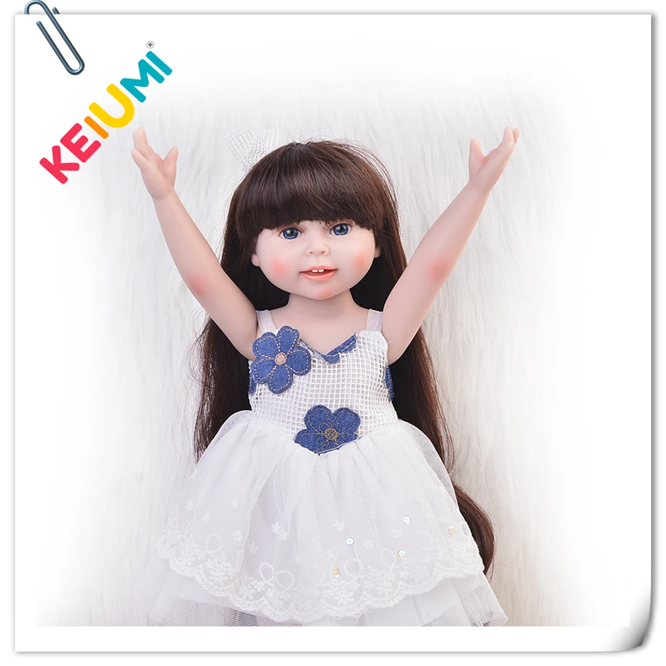 

Realistic Long Curls hair American Doll 18 inch Alive Full Silicone Vinyl Real Girl Babies Reborn Doll Kids Birthday Gift