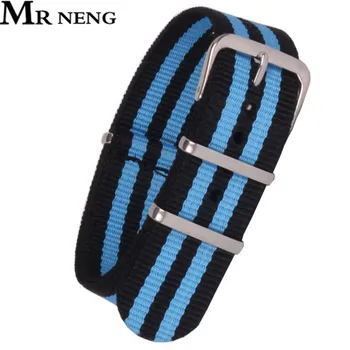 

MR NENG watchband 18 20 22 24MM Black Blue COLOR Nato strap Nylon Strap Watch band NATO straps watch strap 22 mm watchbands