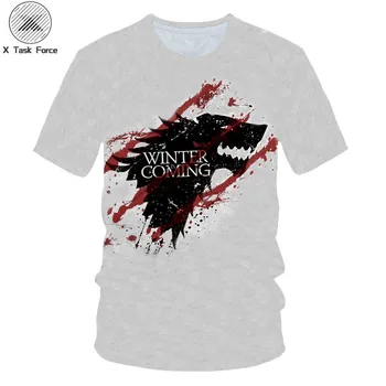 2019 Hot Sale Game of Thrones tshirt Men Targaryen Fire & Blood Dragon tee shirt game of thrones costume figure Winter t-shirt