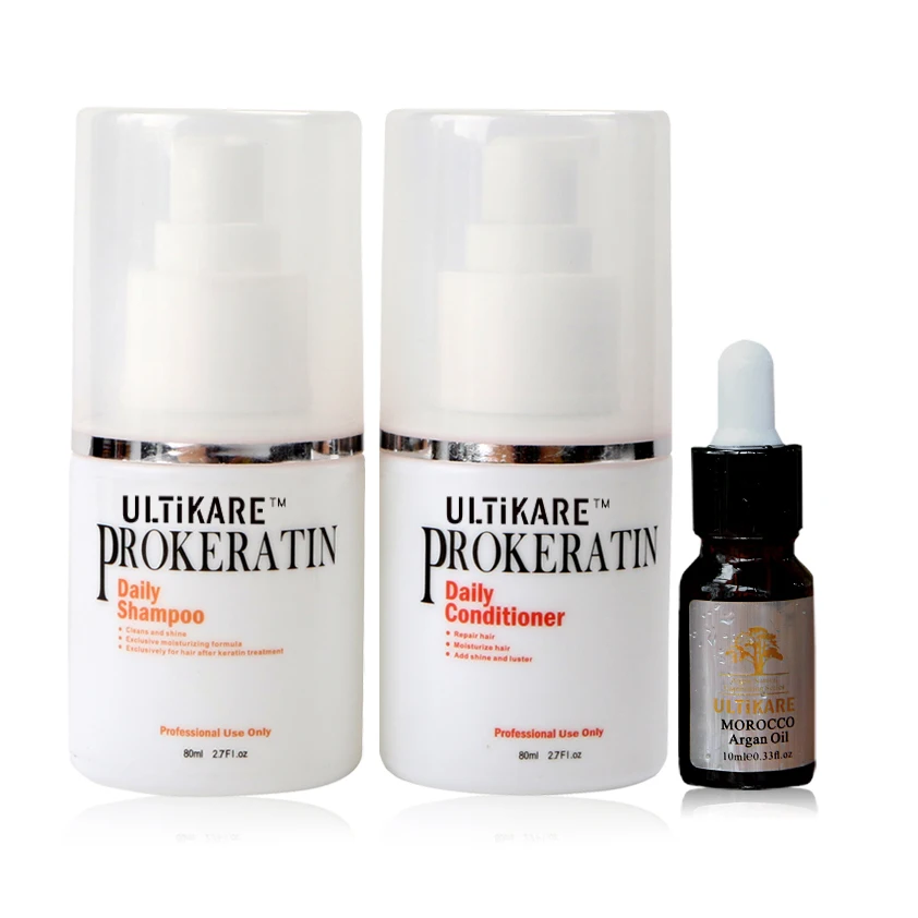 

3pcs/set Argan Oil+Keratin Treatment Daily Care Shampoo and Daily Conditioner for Smoothing and Shiny Hair