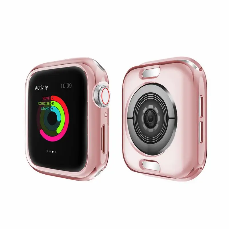 MDNEN чехол для Apple Watch, чехол для IWatch, серия 4, 3, 2, 1, размер 38 мм/40 мм/42 мм/44 мм, ТПУ чехол, HD прозрачный Ultrafino - Цвет: rose pink
