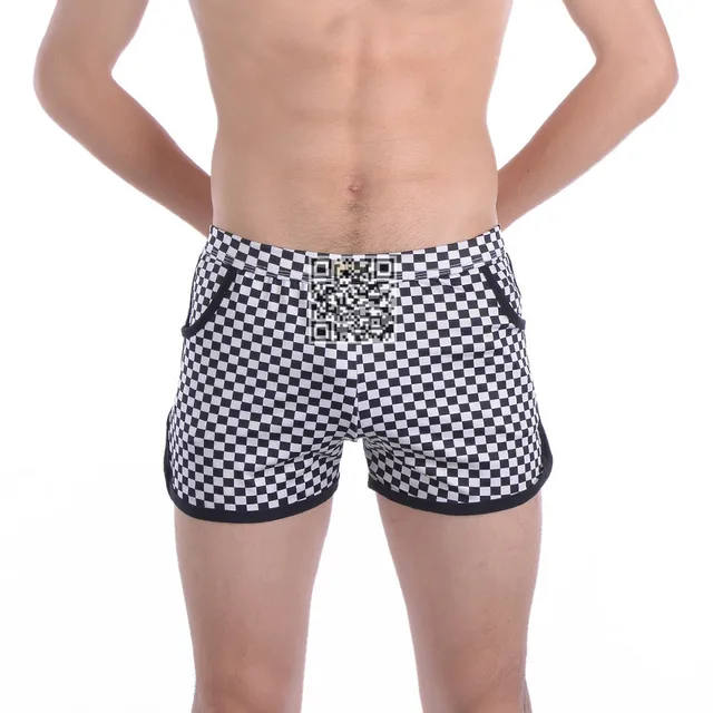 New Arrivals Summer Sexy Men' Loungewear Plaid Shorts Mens Sleep shorts