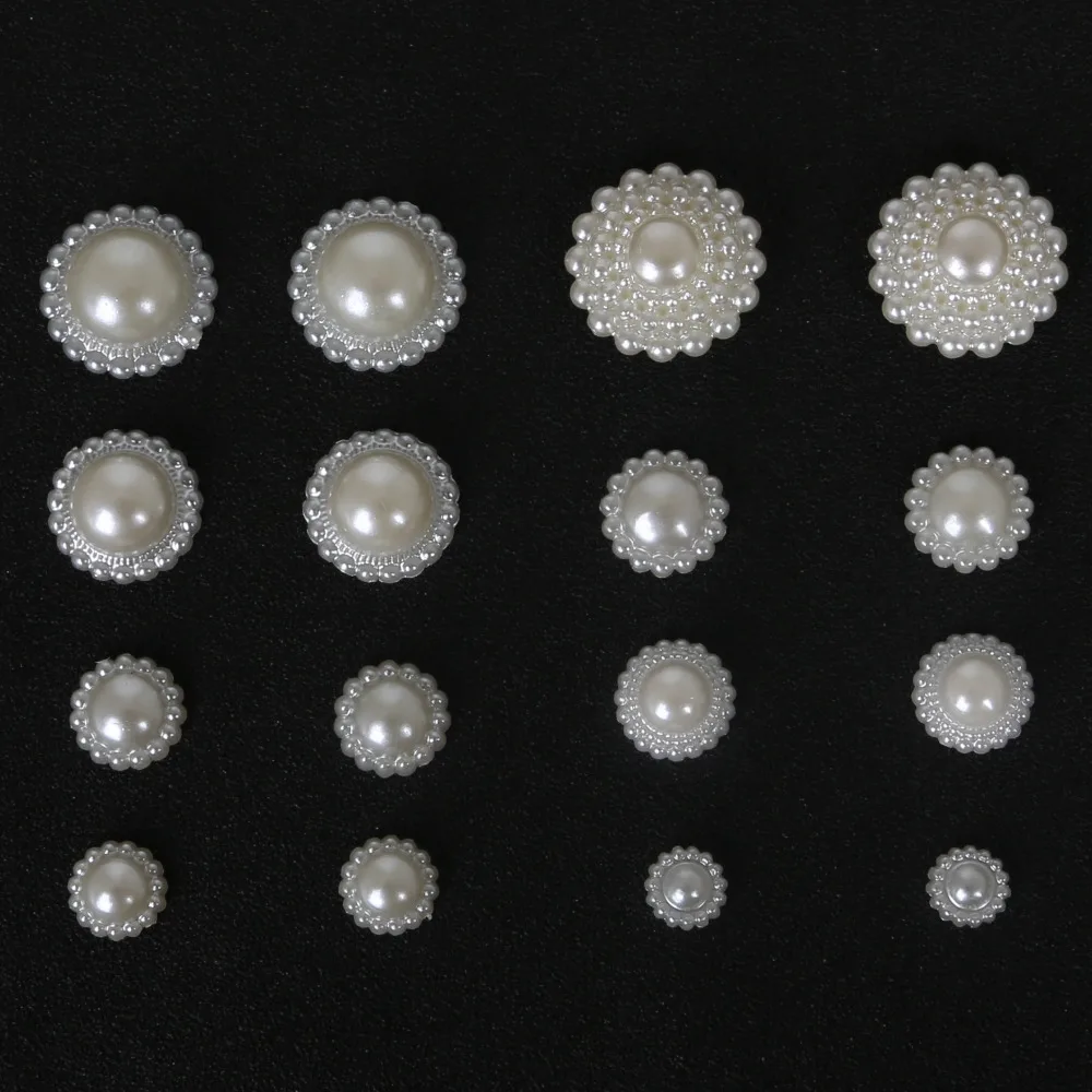 

Multi Size Handcraft Flat Back Cabochon Imatation Plastic ABS Pearl Flower, for DIY Jewelry Beads & Craft Phone Decoration