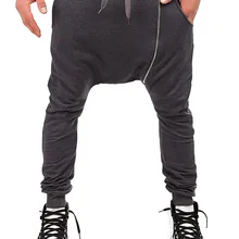 Мужские повседневные Драповые шаровары с низкой слонкой в стиле хип-хоп брюки мешковатые танцевальные брюки готичный панк стиль шаровары мужские