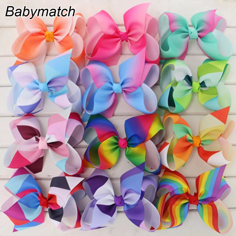 Babymatch Boutique 6'' Large Grosgrain Ribbon Hair Bows WITH Alligator