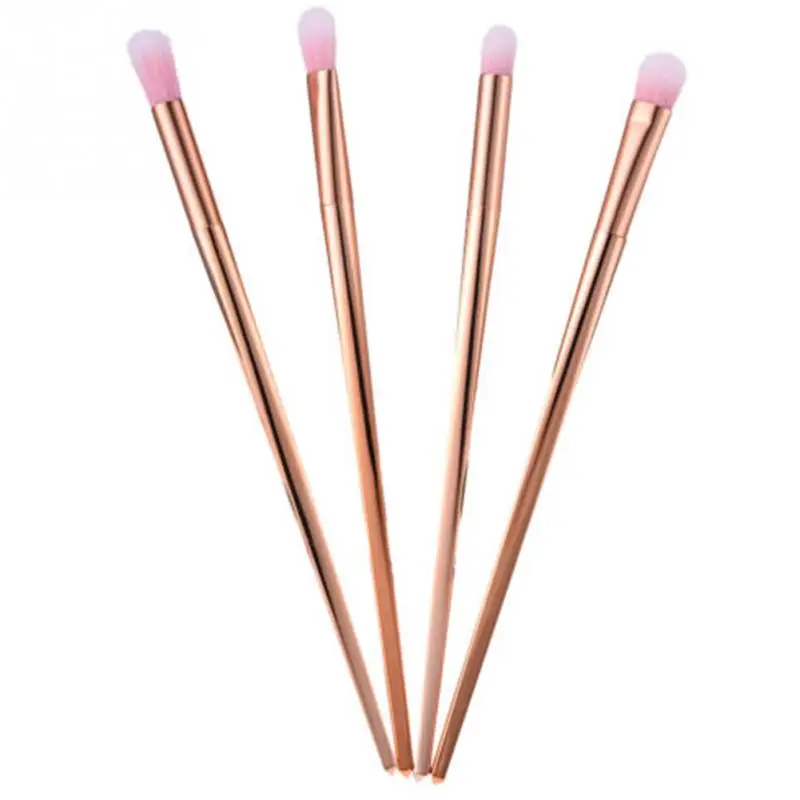 

Rose Gold Pro Makeup Brushes Set Eyebrow Powder Brush Contour Brush Eyeshadow Eyeliner Lip Brush Tool Set 4pcs/set
