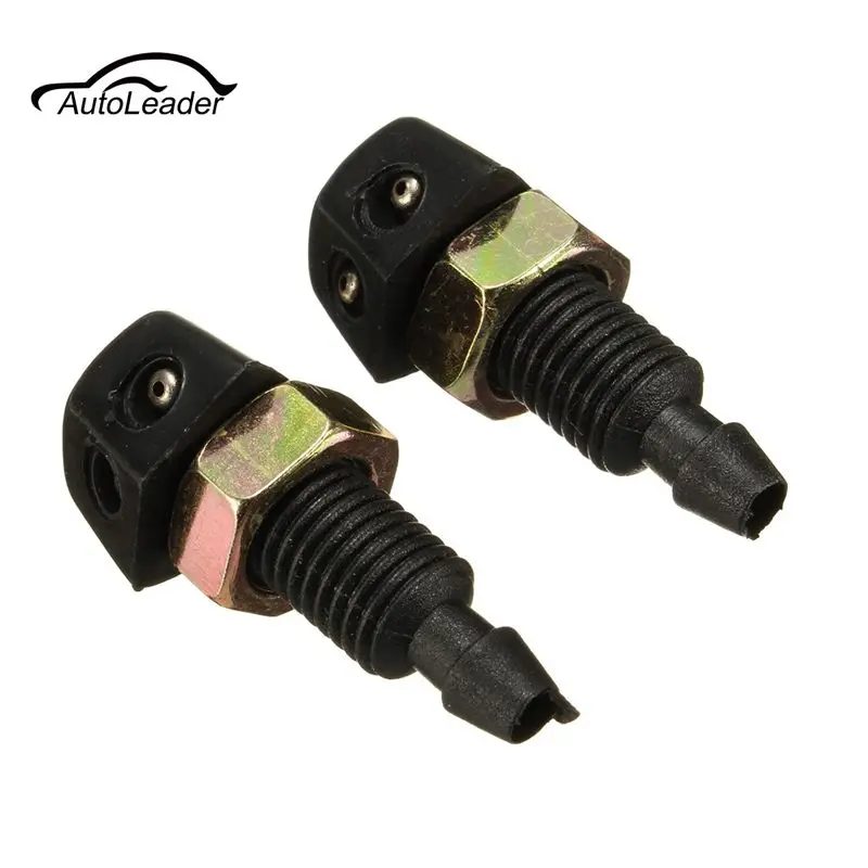 

Newly 2 pcs Universal Front Windshield Washer Sprayer Nozzle Plastic Black For Car Vehicle