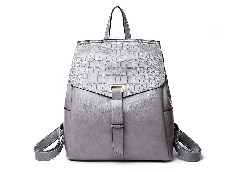 Fashion Crocodile Women Backpack High Quality PU leather Shoulder bag female Backpack for Teenage Girls School Bag Daypack (2)
