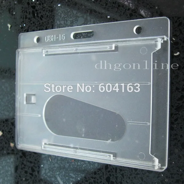 25 Pcs Horizontal Hard Plastic Id Card Badge Holder Thumb Business 25 Pcs Horizontal Hard Plastic Id Card Badge Holder Thumb Business For Reel Strap Lanyard Slt2