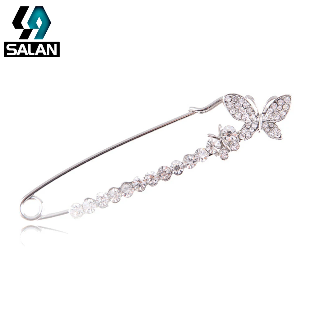 

South Korea's new mini butterfly diamond brooch wild jewelry pin clothing accessories scarf buckle dual-use