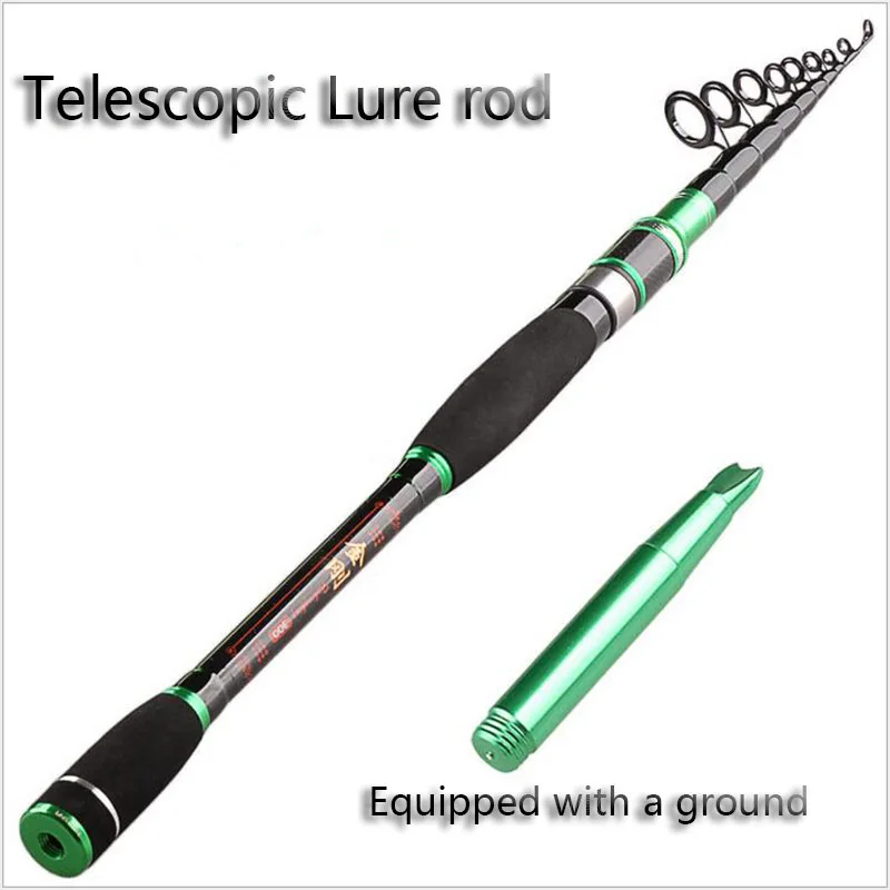 2.4M 3.0M Spinning Casting Rod Saltwater Fishing Travel Rod RedWolf Carbon Fiber Telescopic