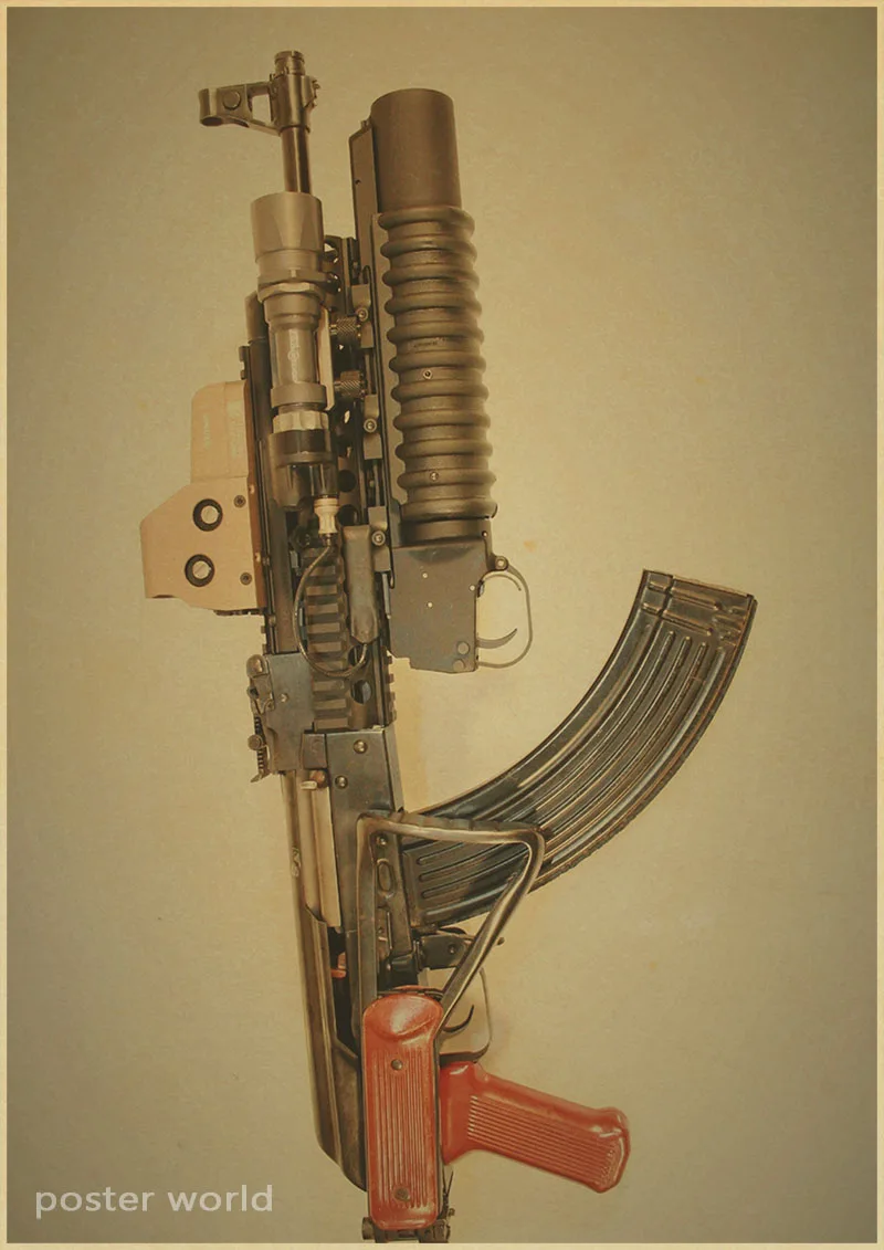 Пистолет AKM Штурмовая винтовка AK47 Модифицированная структура диаграмма крафт-бумага плакат художественный Декор декоративный бумажный плакат