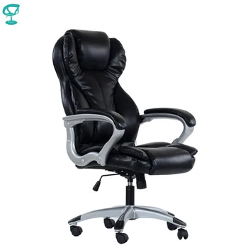 

95445 Black Office Chair Barneo K-5 eco-leather high back plastic armrests with leather straps free shipping in Russia