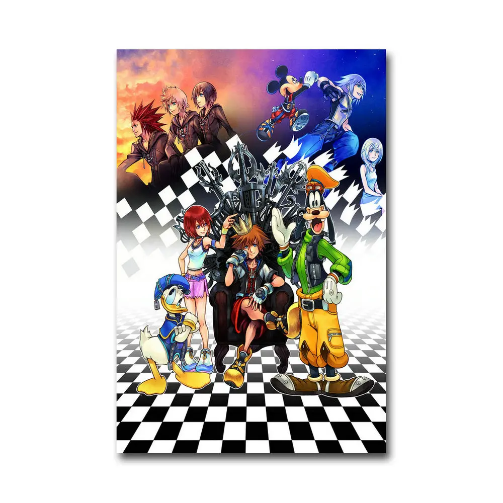 Nicoleshenting Kingdom Hearts 1 2 игры книги по искусству Шелковый плакат 12x18 24x36 дюймов стены картину дома гостиная украшения Kairi Sora 010 - Цвет: Picture 5