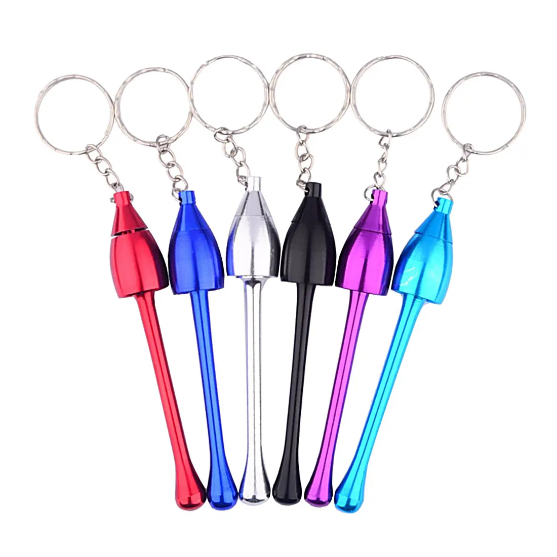 New Metal Pipe Mushroom Keychain Key Chain Portable Mini Weed Tobacco