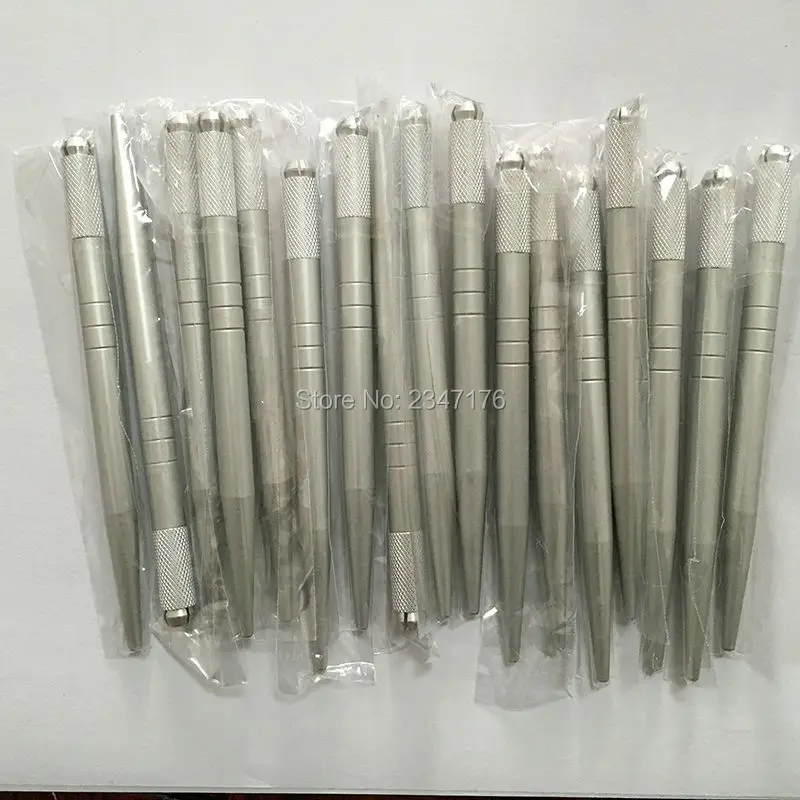 

Enjoy discounts/50pcs Professional Manual Cosmetic Eyebrow microblading Tattoo Pen Alloy aluminum Embroidered Pencil machine