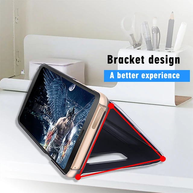 Mirror Flip Stand Case For Xiaomi Redmi 6 6A 6 Pro 4A 4X 5 Plus S2 Y1 Lite Smart Clear View Cover For Redmi Note 3 4 4X 5A 5 Pro