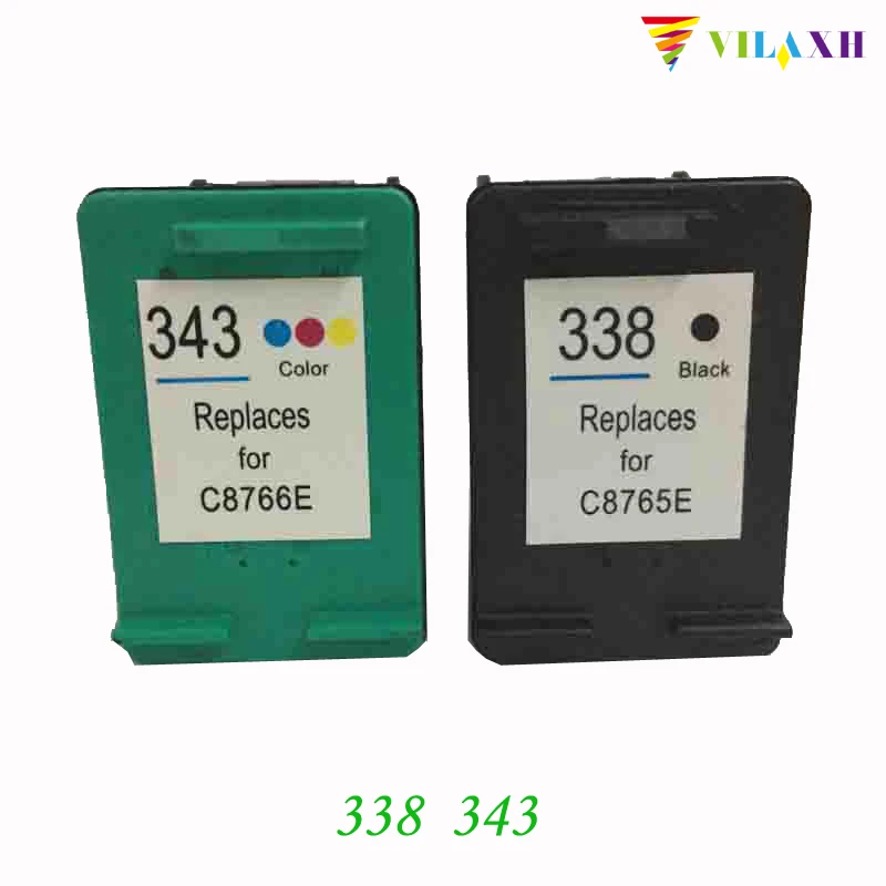 vilaxh 343 338 Compatible Ink Cartridge Replacement for HP 338 343 For