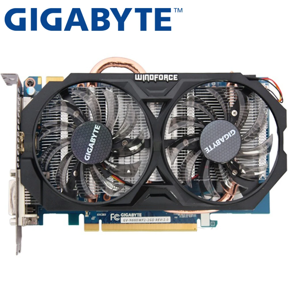 gaming card for pc GIGABYTE Graphics Card GTX 660 2GB 192Bit GDDR5 Video Cards for nVIDIA Geforce GTX660 Used VGA Cards stronger than GTX 750 TI gpu computer