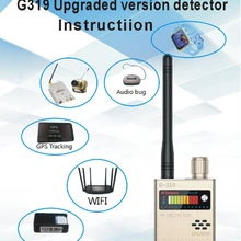 CC319 беспроводной сканер сигнала GSM искатель устройств Радиочастотный детектор микро волна обнаружения датчик безопасности сигнализация Анти-шпион Ошибка Обнаружения