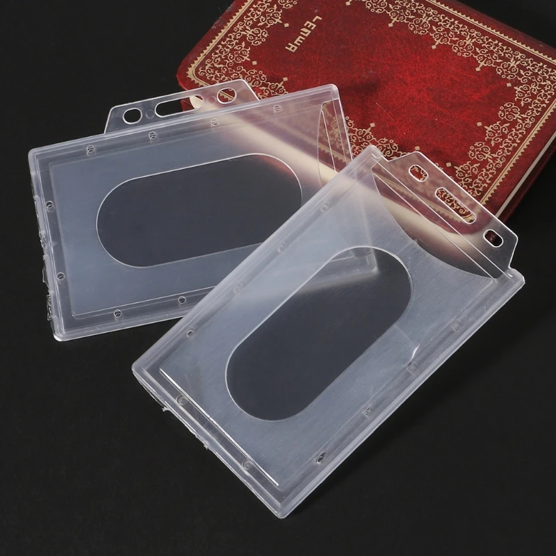 

10Pcs Vertical Horizontal Plastic ID Badge Holder Card Transparent Office Travel Card holder
