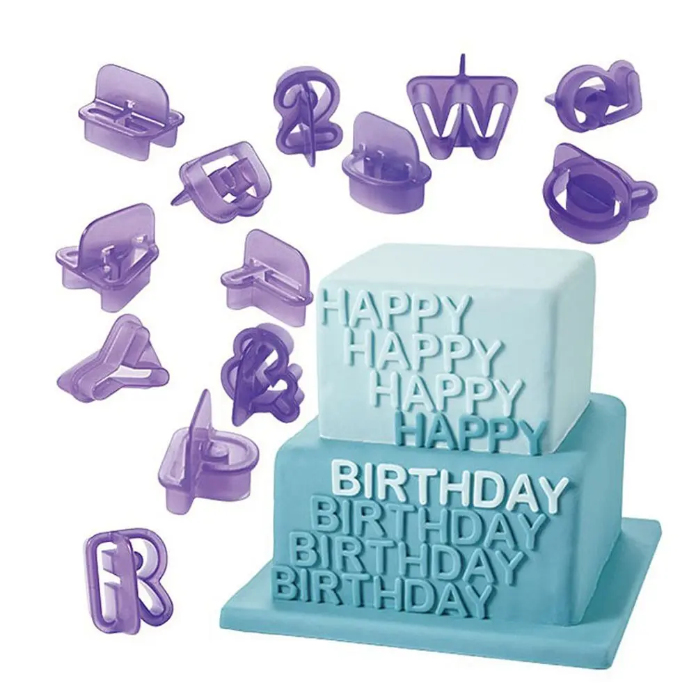 40pcs/set Alphabet Cake Molds Figure Plastic Letter Fondant Mold Cookie Cutter Number Cake Mould Baking Decorating Tools