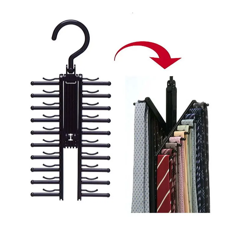 

20 Rows Of Tie Frame Creative Hanger Tie Rack Belt Ties Hanging Organizer Rack Clothing & Wardrobe Storage