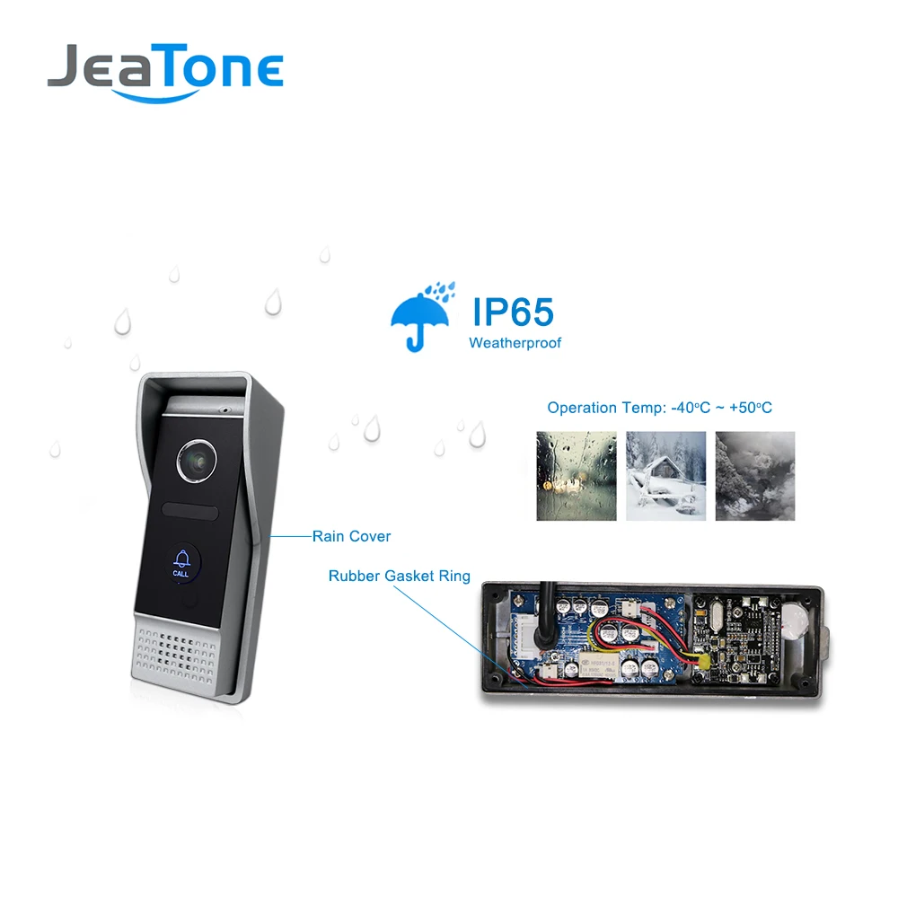 Perfect 7" Touch Screen Video Door Phone Intercom Speaker Doorbell 4-Wired Waterproof Intercom System Unlocking Motion Detection 2 to 3 4