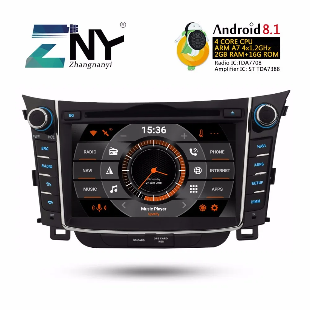 7 &quotAndroid 8 1 автомобильный DVD авто радио для hyundai I30 Elantra GT 2011-2016 2 Din gps навигация