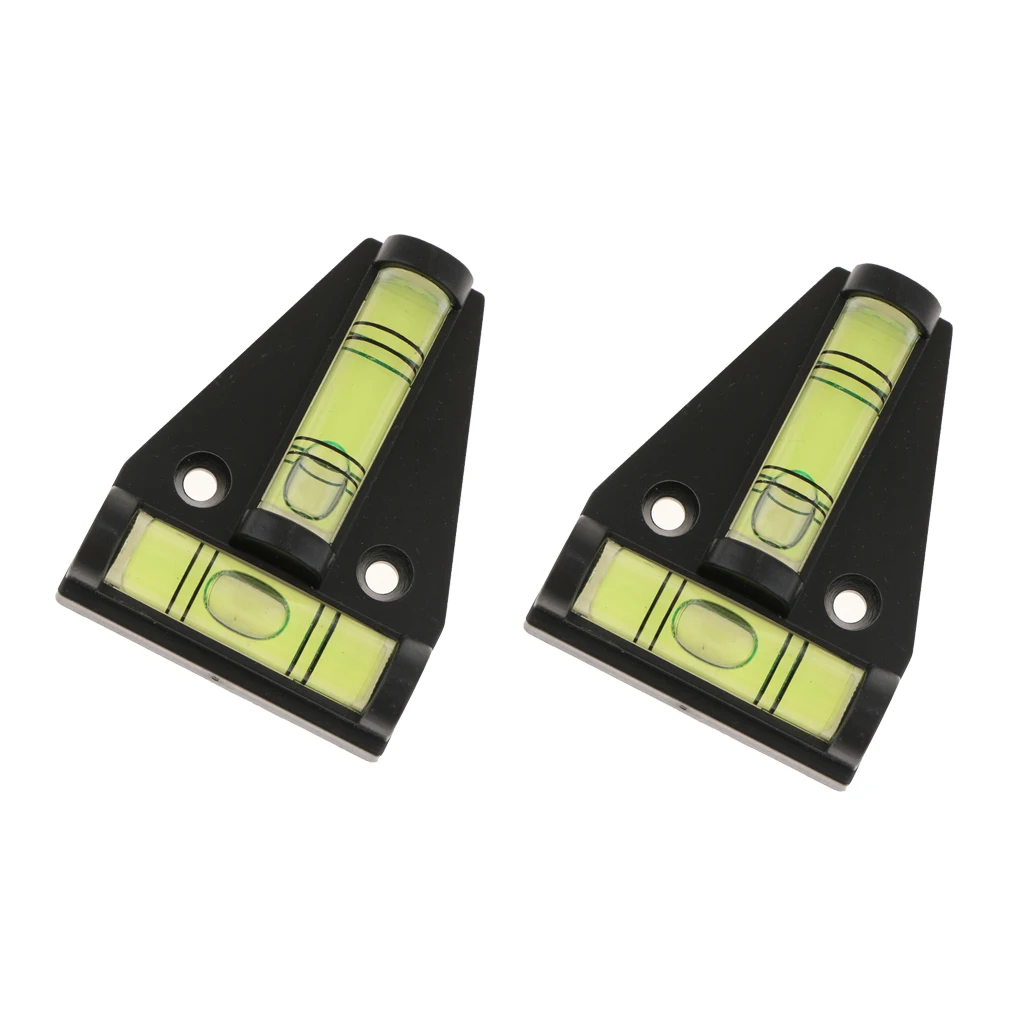 2 pack Plastic T Type Mini Bubble Spirit Level Measuring Device Lightweight DIY Tool Triangular Indicator For RV