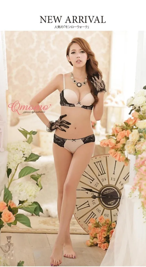 luxury secret women bra set deep V push up lingerie Sexy lace bra & brief underwear set for ladies(43)
