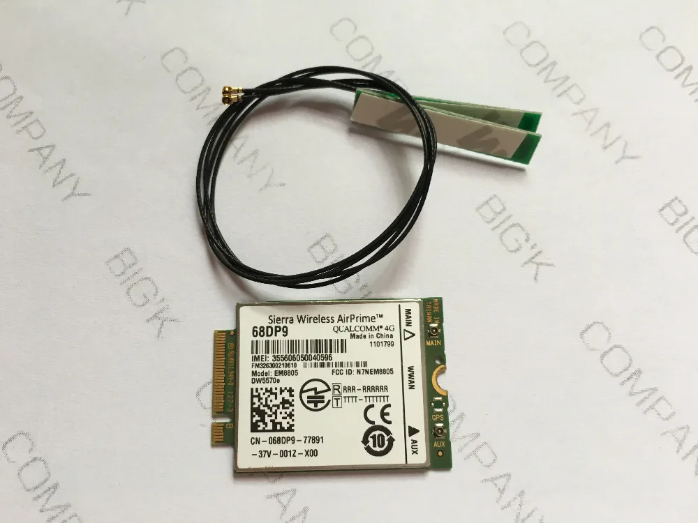 JINYSHI для 68DP9 + 2 шт NGFF M.2 IPEX4 антенна 3G карта Dell Venue 8 и 11 Pro # EM8805 WWAN-HSPA DW5570 | Компьютеры