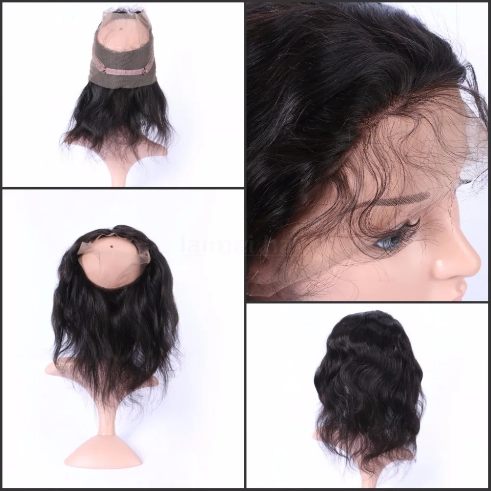 

360 Lace Frontal Closure with Baby Hair Brazilian body wave Full Lace Frontal with Adjustable Straps 360 Lace Virgin Hair Piece
