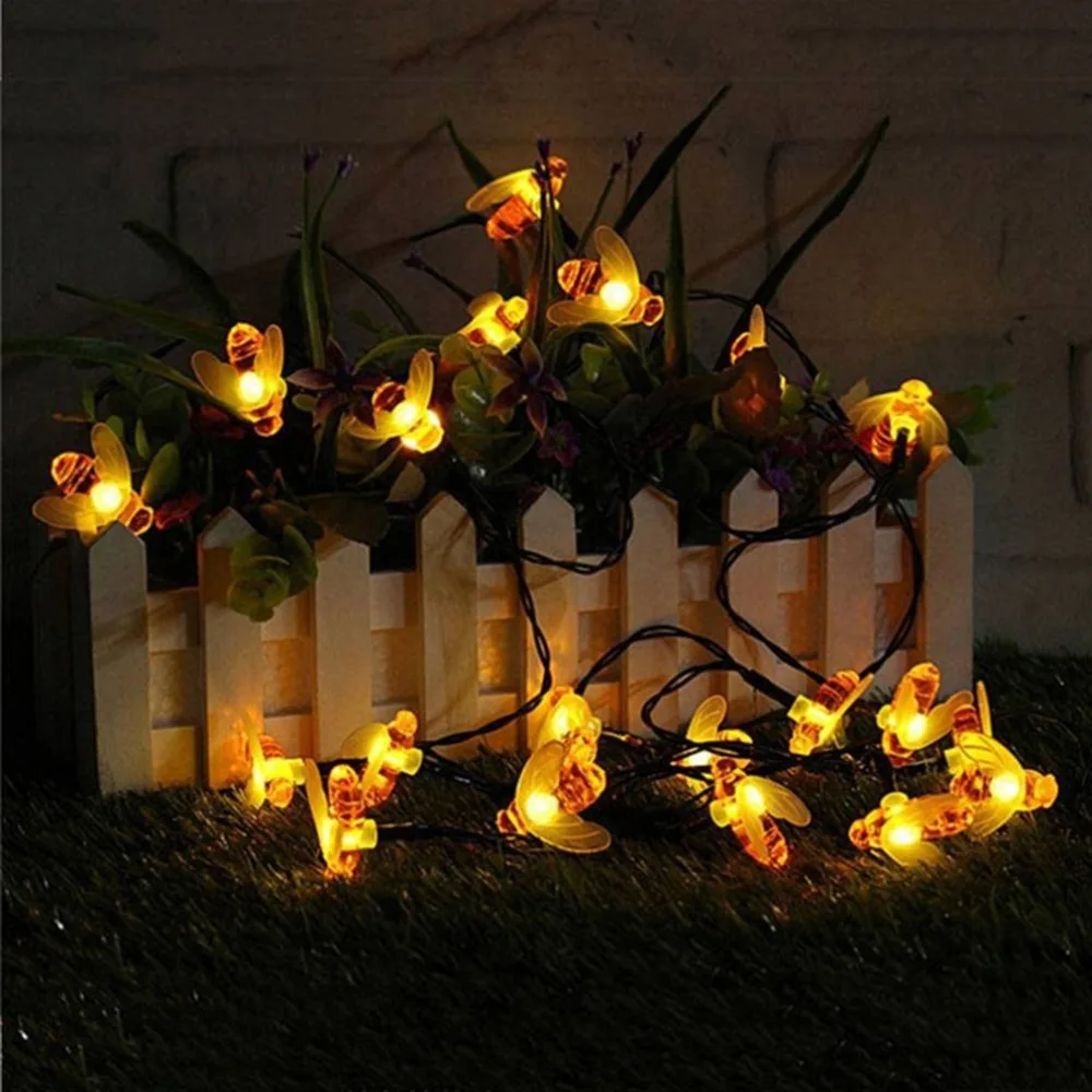 

Solar Power Bee Shape Fairy String Light Wall Window Garden Christmas Decoration Party Outdoor Indoor String Lamp