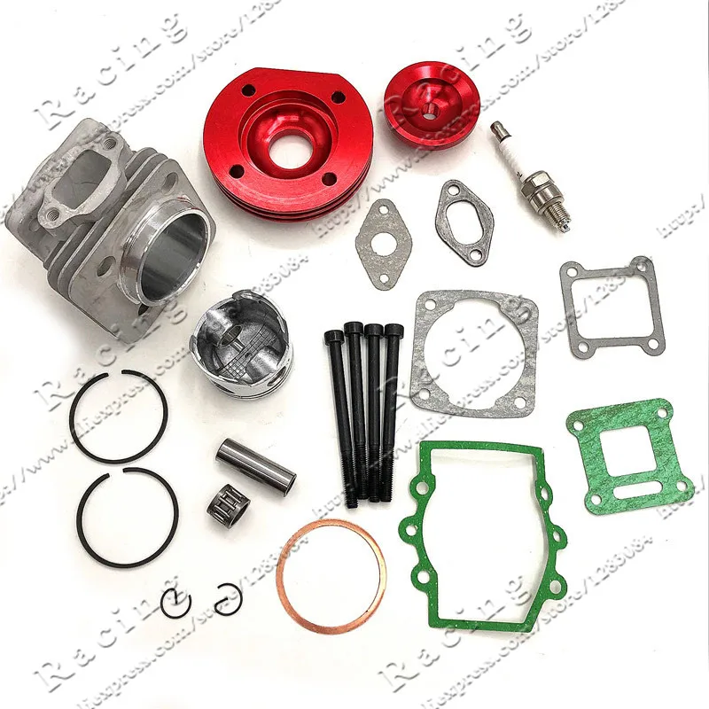 

44mm Cylinder Assy Big Bore 44-6 Kit Set 2 Grooves For 47cc 49cc Mini Dirt ATV Pocket Bikes Minimoto