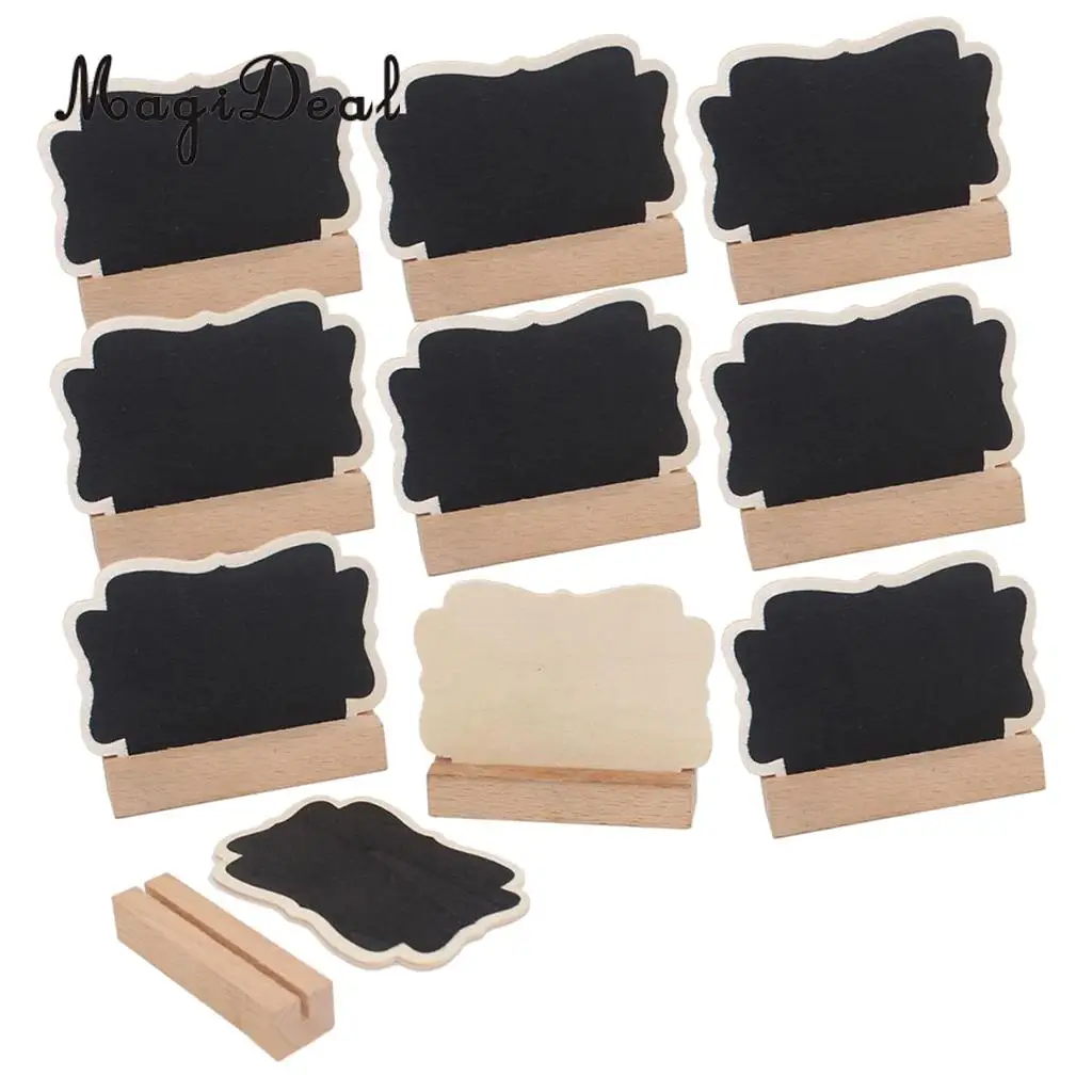 30PCS Mini Wooden Blackboard Memo Message Board Sign For Wedding Kitchen Store Shop Buffet