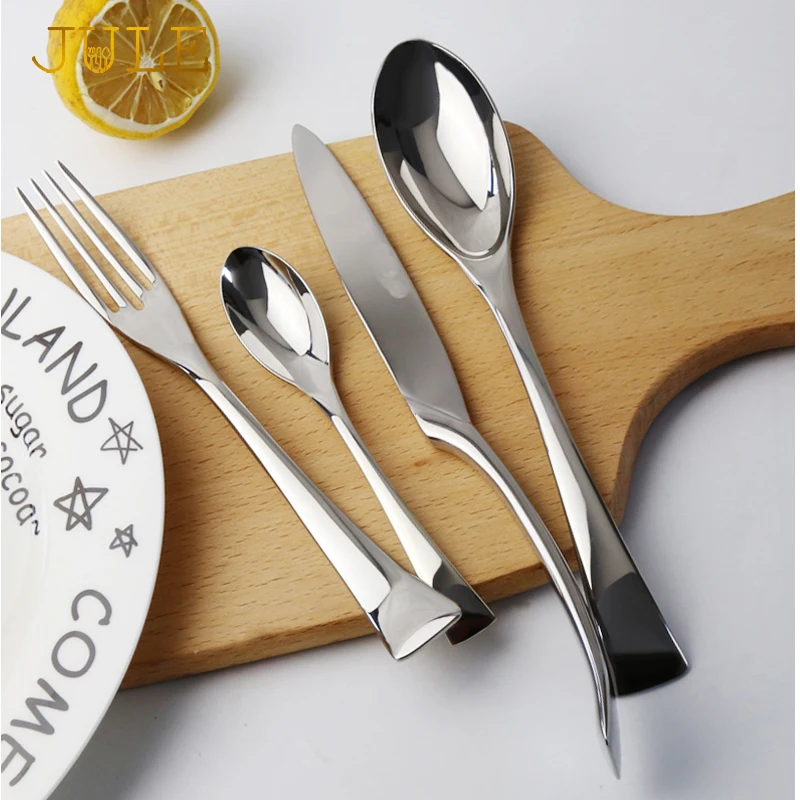 24 Pcs Kaya Luxury Cutlery Dinner Set Stainless Steel Dinner Knife Fork Tablespoon Dinnerware Service 6 Western Cutlery Sets 24 Pcs Kaya Luxury Cutlery Dinner Set Stainless Steel Dinner Knife Fork Tablespoon Dinnerware Service 6 Western Cutlery Sets