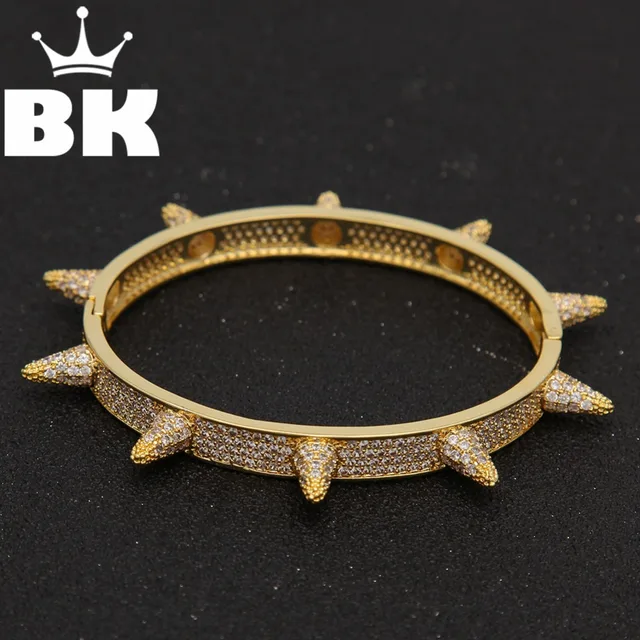 Fashion Hip Hop Jewelry Barbed Wire Gold Color Cuff Bangle Copper Fashion Hip Hop Jewelry Barbed Wire Gold Color Cuff Bangle Copper Zircon Twist Thorns Bracelets For