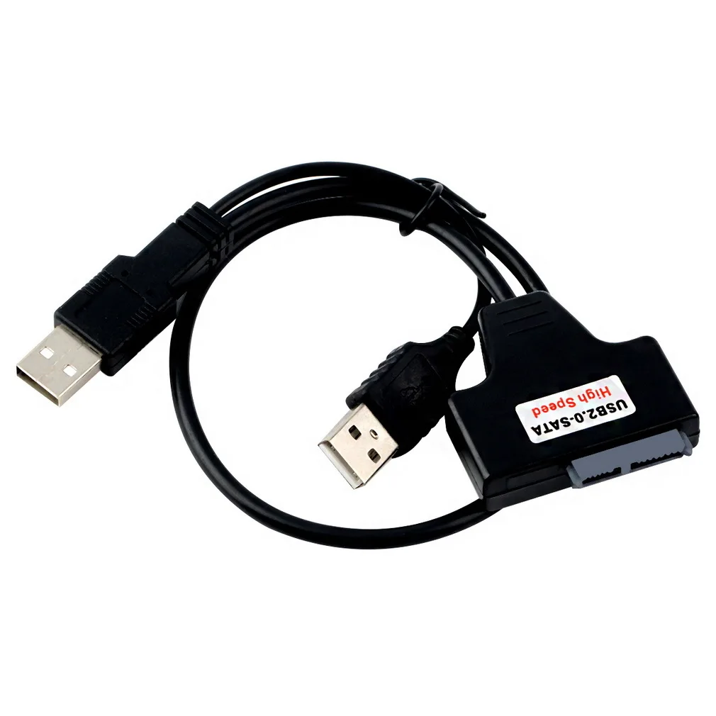 

Hot Selling! USB 2.0 to 7+6 13Pin Slimline SATA Laptop CD/DVD Rom Optical Drive Adapter Cable Black Newest Promotion
