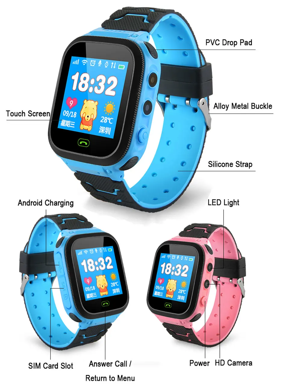 SALFRESA Children Waterproof Smart Watch HD Camera Kids SOS Localization Tracker Electronic Fence Smart Bracelet SIM Card Call-12