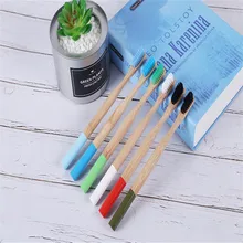 1 шт. бамбуковая зубная щетка Натуральный Бамбуковый экологичный мягкая щетина деревянная ручка зубная щетка для путешествий уход за полостью рта Радужный цвет случайный