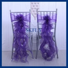CH098R много цветов на заказ свадебные украшения белые светильники-бивни розовый Сиреневый Фиолетовый органза курчавая ива frilly стул створки
